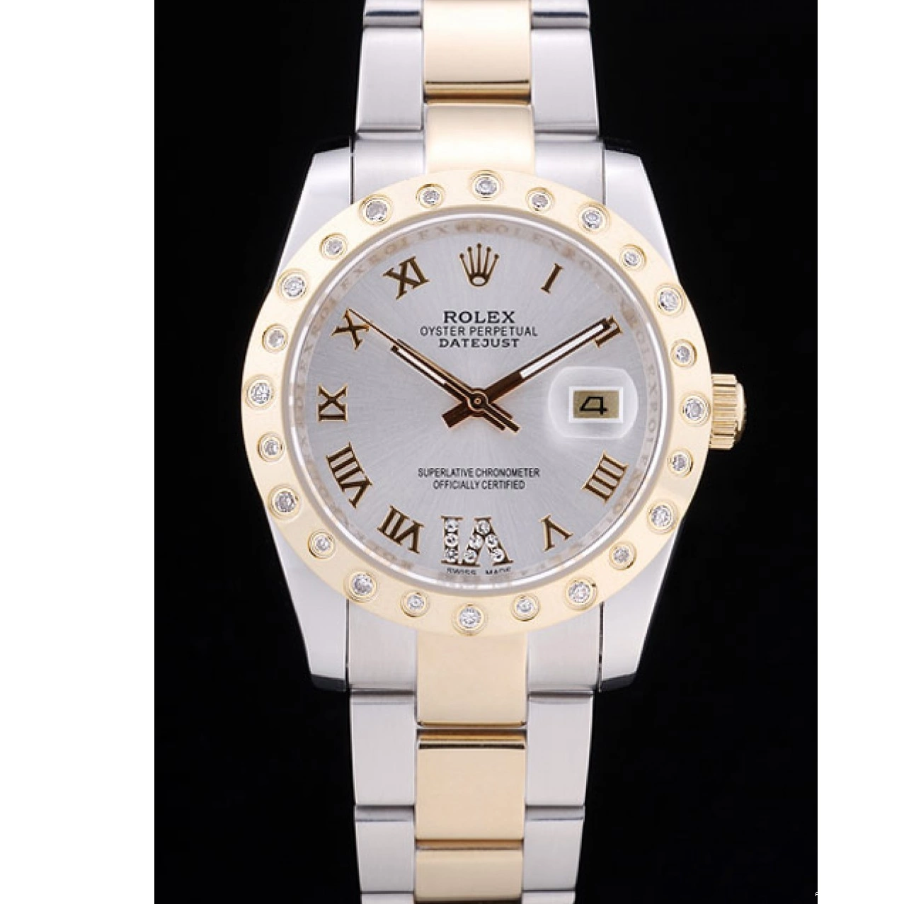 Aaa replica watch Rolex Datejust 7464 Diamond White Bezel Dial 0611